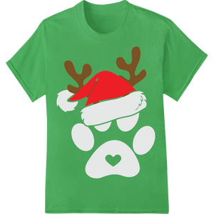 Vibrant garment printing print on Festive Reindeer Silhouette with Santa Hat - Christmas DTF