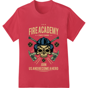 Vibrant heat transfer print on Ignite Heroism: Fire Academy Heat Transfer by Super DTF