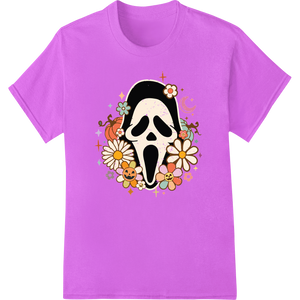 Premium quality customized apparel on Scream Floral Halloween DTF Print Heat Transfer Design