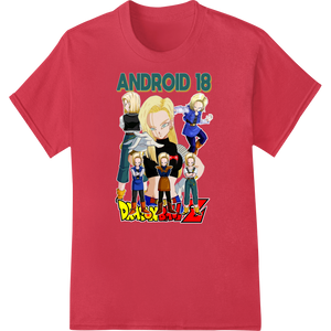 Innovative heat transfer design on Iconic Android 18 Collage - Dragon Ball Z Heat Transfer