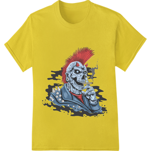 Punk Rock Skull with Red Mohawk DTF Print Heat Transfer - High-quality innovative apparel printing