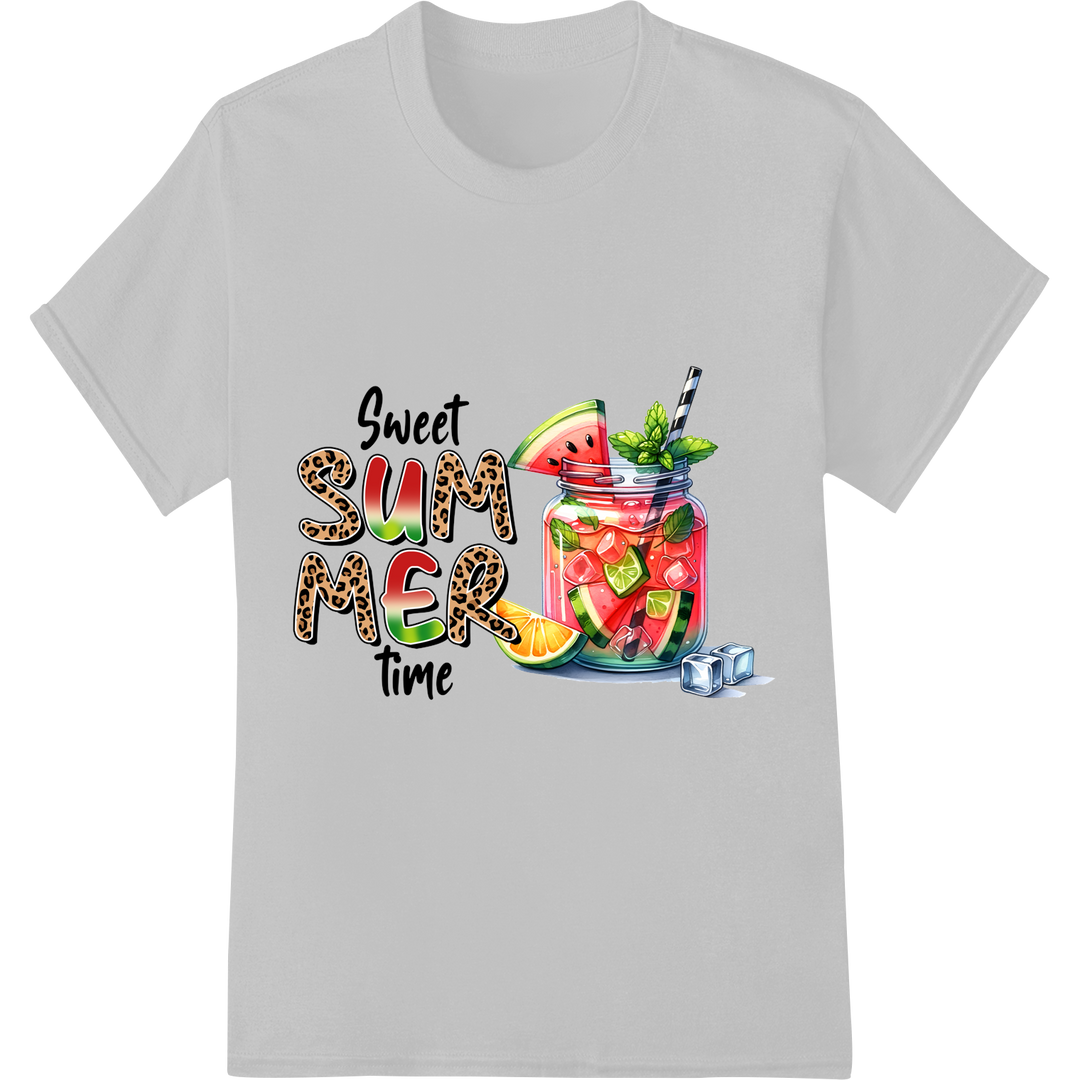 Refreshing 'Sweet Summer time' Fruity Iced Tea DTF Print on white shirt - SUPERDTF-DTF Prints-DTF Transfers-Custom DTF Prints