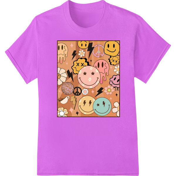 Retro Emojis: Advocate Mental Health Awareness in Style on purple shirt - SUPERDTF-DTF Prints-DTF Transfers-Custom DTF Prints