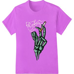 Premium quality customized apparel on Spooky Skeleton Hand: Edgy DTF Print Heat Transfer