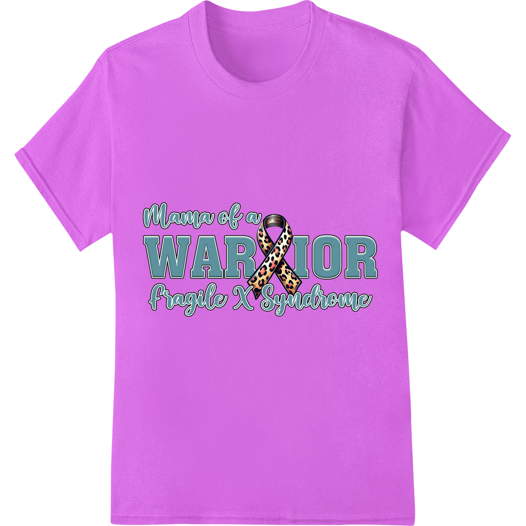 Proud Mama of a Fragile X Syndrome Warrior | Awareness Tee on purple shirt - SUPERDTF-DTF Prints-DTF Transfers-Custom DTF Prints