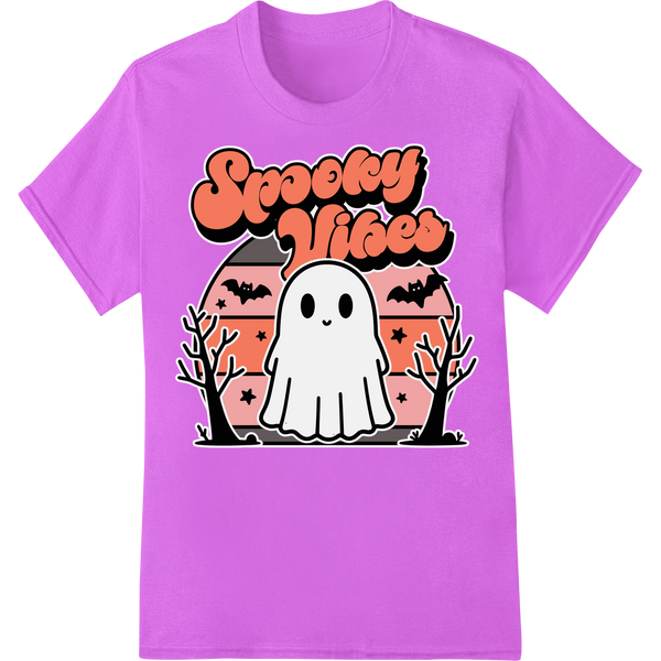 Custom custom DTF designs design - Adorable Ghost: Spooky Vibes for Cute Halloween Style