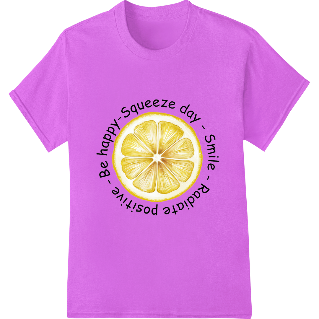 Zesty Lemon Positivity: Squeeze Happiness into Your Day on purple shirt - SUPERDTF-DTF Prints-DTF Transfers-Custom DTF Prints