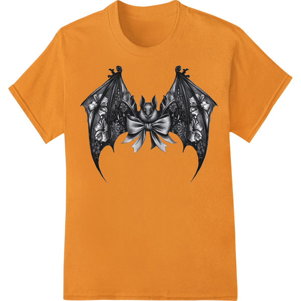 Enchanting Bat Wings: Unleash Your Dark Side on orange shirt - SUPERDTF-DTF Prints-DTF Transfers-Custom DTF Prints