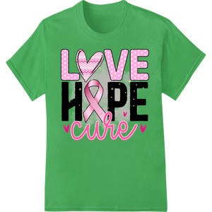 Love Hope Cure: Inspiring Breast Cancer Awareness DTF Print with custom custom print solutions artwork