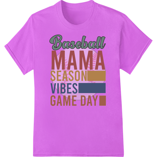 Baseball Mama Season Vibes: Show Your Team Spirit on purple shirt - SUPERDTF-DTF Prints-DTF Transfers-Custom DTF Prints