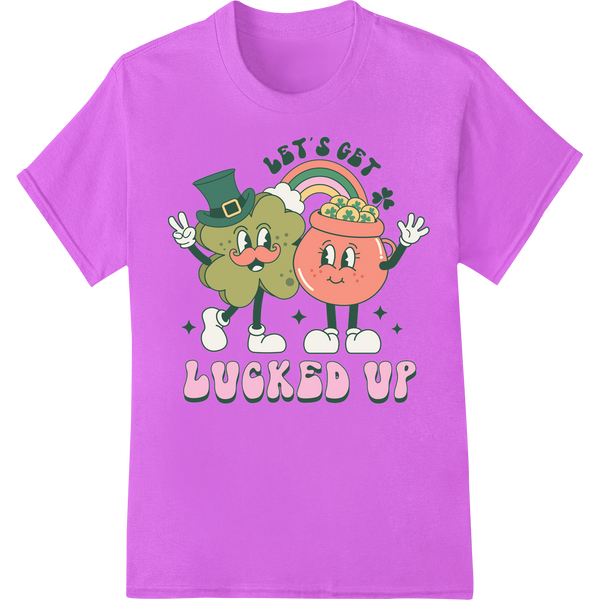 Cute Pot of Gold & Clover St. Patrick's Day DTF Print on purple shirt - SUPERDTF-DTF Prints-DTF Transfers-Custom DTF Prints