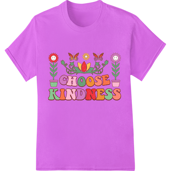 Inspire Kindness: Colorful Butterfly Motivational DTF Print on purple shirt - SUPERDTF-DTF Prints-DTF Transfers-Custom DTF Prints