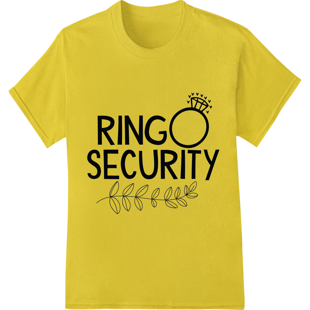 Witty 'RINGO SECURITY' DTF Print Heat Transfer | PNG-175 on yellow shirt - SUPERDTF-DTF Prints-DTF Transfers-Custom DTF Prints