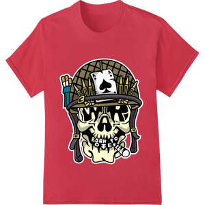 Rockin' Skull: Edgy Illustration DTF Print Heat Transfer made with premium custom merchandise