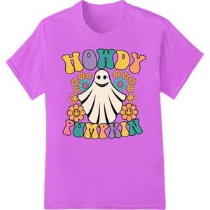 Cutting-edge direct to film printing featured on Groovy Ghost: Colorful Halloween DTF Print Heat Transfer