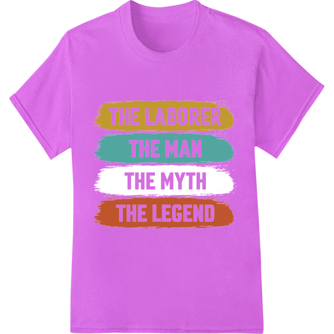 Bold Labor Day DTF Transfer: Honor Legendary Workers on purple shirt - SUPERDTF-DTF Prints-DTF Transfers-Custom DTF Prints