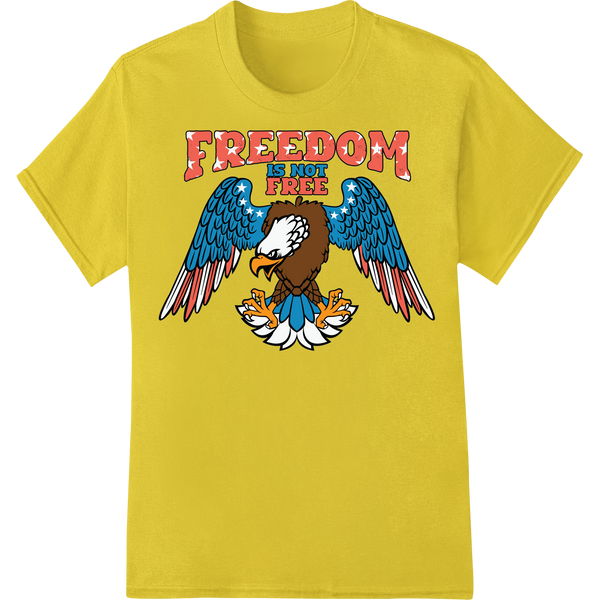 Patriotic Eagle Freedom DTF Print Heat Transfer | 4th of July on yellow shirt - SUPERDTF-DTF Prints-DTF Transfers-Custom DTF Prints