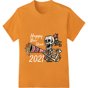 Expert personalized clothing craftsmanship on Skeleton Fanfare: Día de los Muertos DTF Print Design