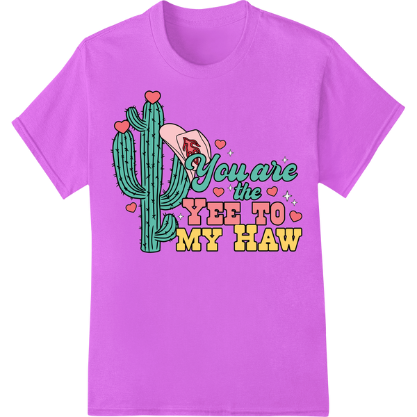 You are the YEE TO MY HAW - Cute Western Valentine's DTF Print on purple shirt - SUPERDTF-DTF Prints-DTF Transfers-Custom DTF Prints