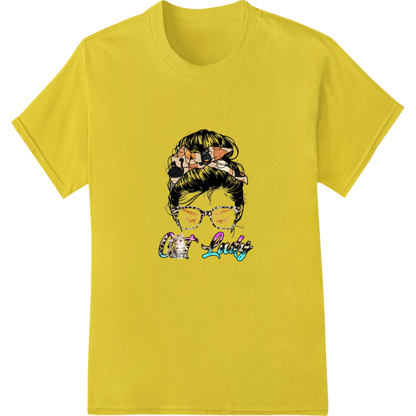 Sassy Cat Mom 'Get Inked' DTF Print Heat Transfer on yellow shirt - SUPERDTF-DTF Prints-DTF Transfers-Custom DTF Prints