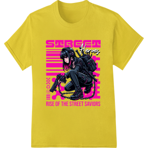 Fierce Anime Cyberpunk Girl DTF Print Heat Transfer - High-quality innovative apparel printing