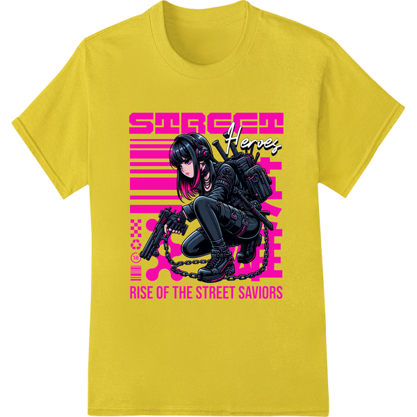 Fierce Anime Cyberpunk Girl DTF Print Heat Transfer - High-quality innovative apparel printing