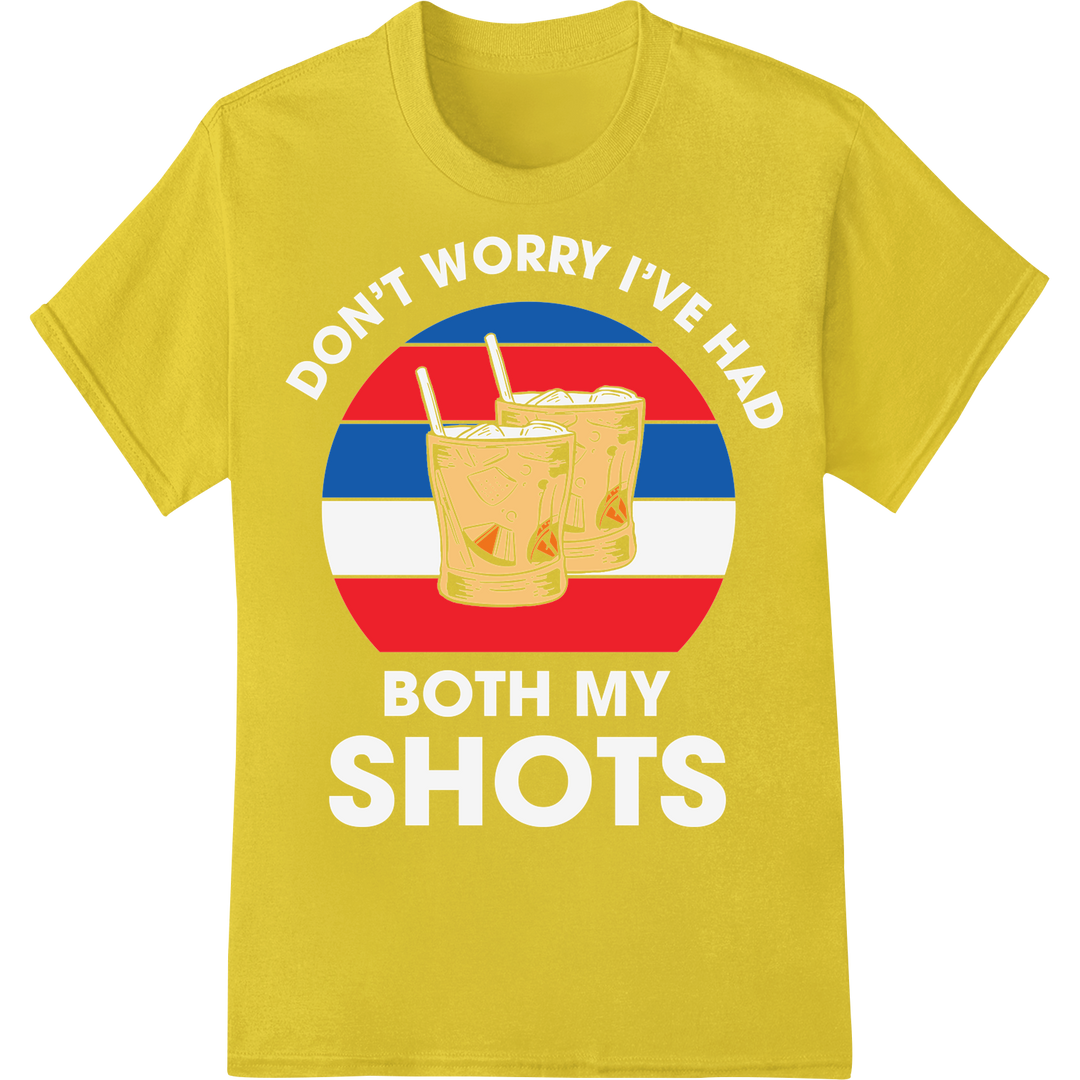 Patriotic Drinks: Celebrate Independence Day in Style on yellow shirt - SUPERDTF-DTF Prints-DTF Transfers-Custom DTF Prints