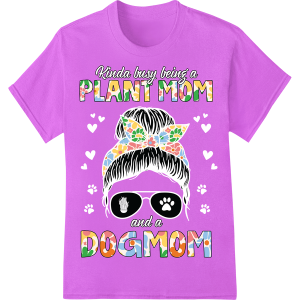 Crazy Plant & Dog Mom DTF Print Heat Transfer | Unique Gift on purple shirt - SUPERDTF-DTF Prints-DTF Transfers-Custom DTF Prints