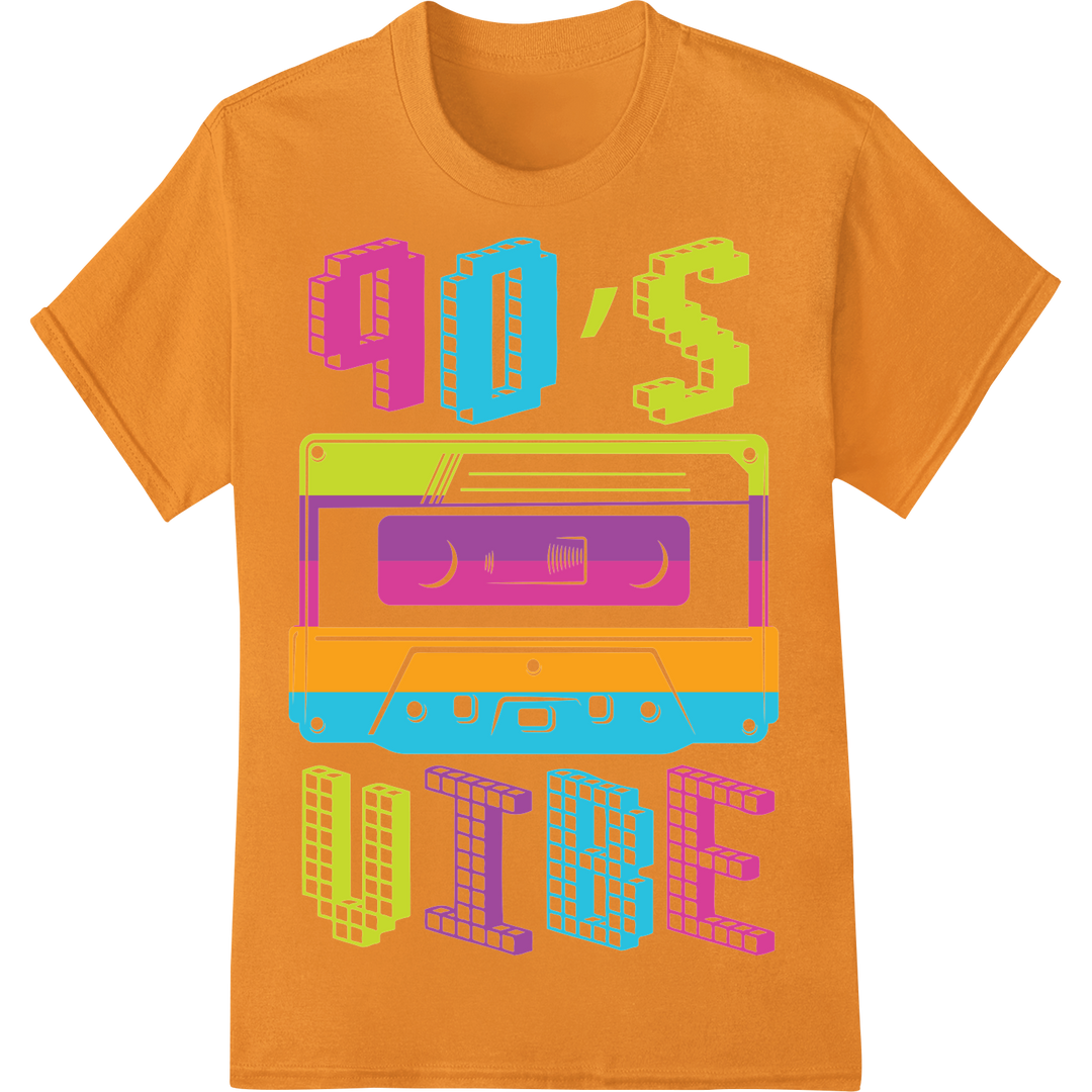 Retro 90s Cassette Tape 'Vice' DTF Print Heat Transfer on orange shirt - SUPERDTF-DTF Prints-DTF Transfers-Custom DTF Prints