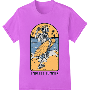 Cutting-edge professional DTF printing featured on Skeleton Surfer: Ride the Endless Summer Waves