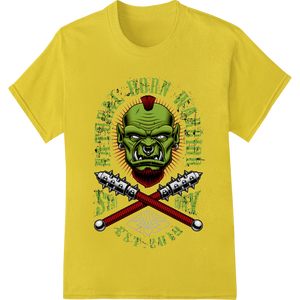 Rebellious Green Skull Wrench 'Natural Born Rebel' DTF Print made with premium custom merchandise