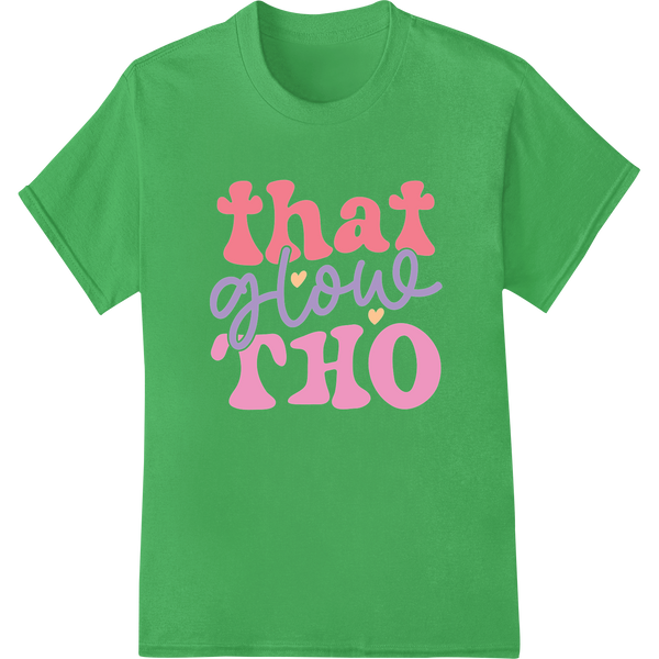 Vibrant 'That Glow Rho' DTF Print Heat Transfer | Sorority on green shirt - SUPERDTF-DTF Prints-DTF Transfers-Custom DTF Prints