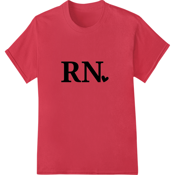 Bold RN Heat Transfer for Nurses & Medical Pros | Super DTF on red shirt - SUPERDTF-DTF Prints-DTF Transfers-Custom DTF Prints