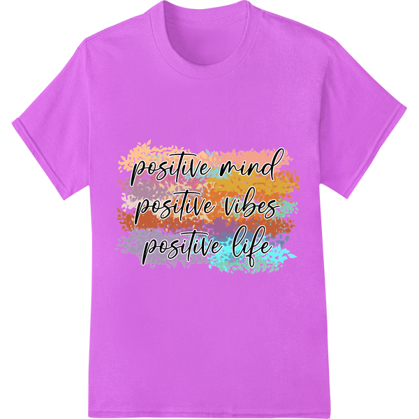 Radiate Positivity: Inspirational DTF Print Heat Transfer on purple shirt - SUPERDTF-DTF Prints-DTF Transfers-Custom DTF Prints