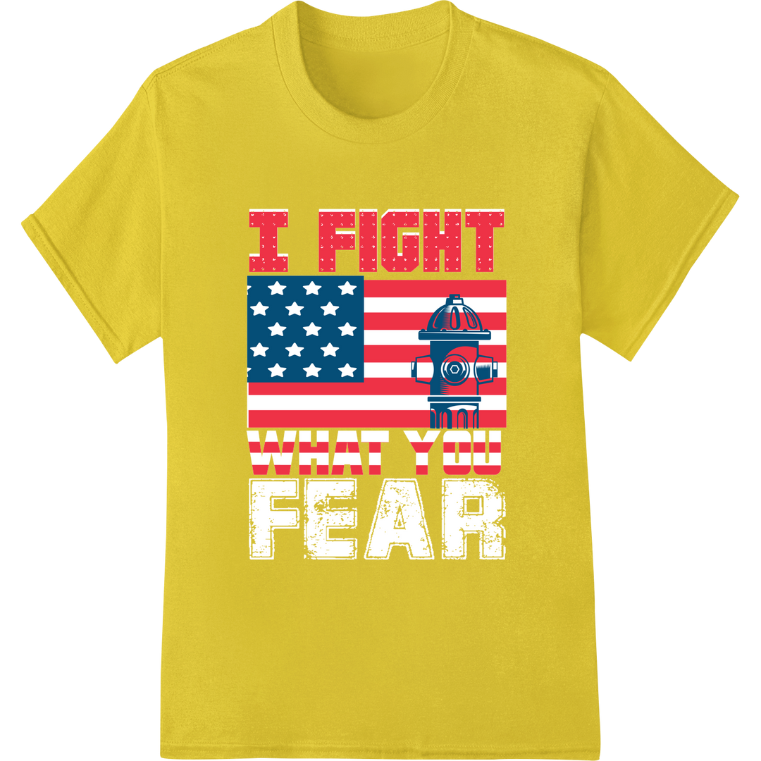 Patriotic Firefighter Flag DTF Print for 4th of July on yellow shirt - SUPERDTF-DTF Prints-DTF Transfers-Custom DTF Prints