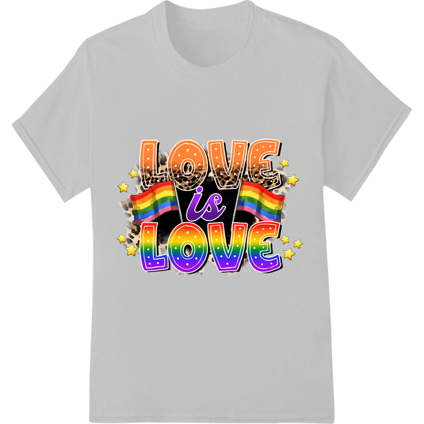 Love Is Love LGBT Pride Rainbow DTF Print Heat Transfer on white shirt - SUPERDTF-DTF Prints-DTF Transfers-Custom DTF Prints