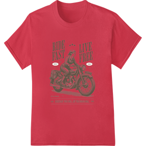 Personalized DTF print shop design for Ride Fast, Live Free: Vintage Motorcycle Design Print