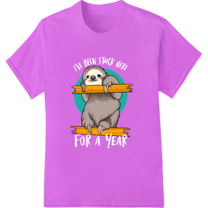 Studious Sloth: Cute Back to School DTF Print Design enhanced with professional dtf printer