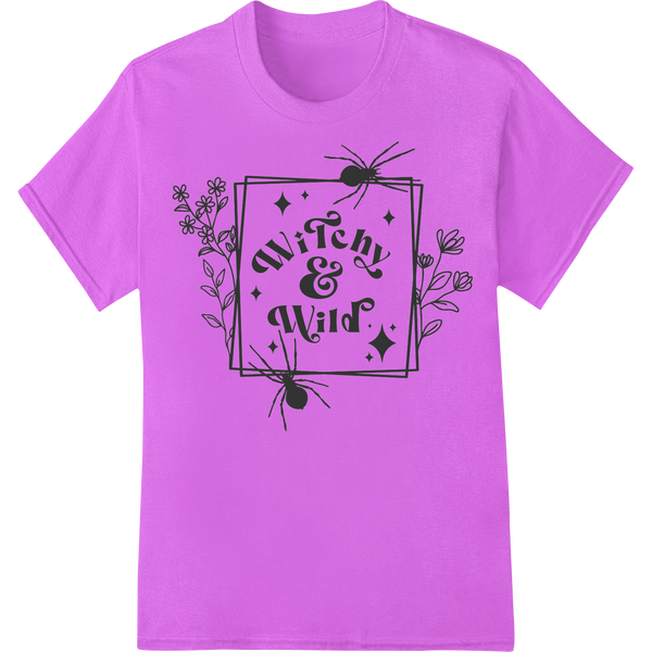 Enchanting 'Witchy & Wild' DTF Print for Magical Style on purple shirt - SUPERDTF-DTF Prints-DTF Transfers-Custom DTF Prints