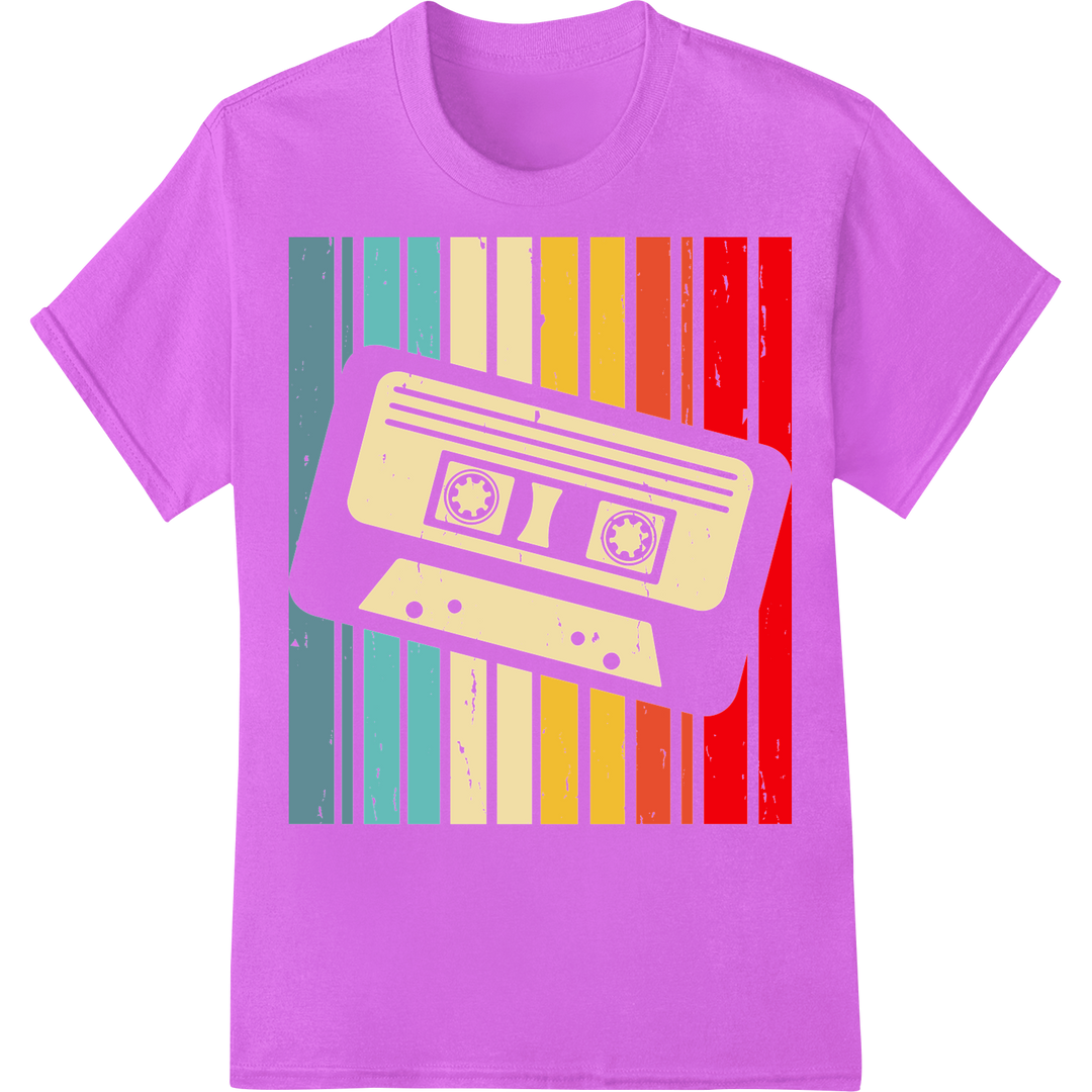 Retro Cassette 'OI' DTF Print Heat Transfer | Bold 80s Style on purple shirt - SUPERDTF-DTF Prints-DTF Transfers-Custom DTF Prints