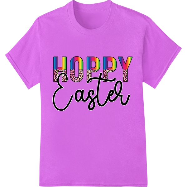 Vibrant 'Hoppy Easter' DTF Print Heat Transfer | Super DTF on purple shirt - SUPERDTF-DTF Prints-DTF Transfers-Custom DTF Prints