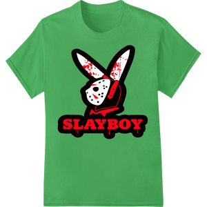 Premium quality apparel decoration on SLAYBOY: Killer Bunny Horror DTF Print Heat Transfer