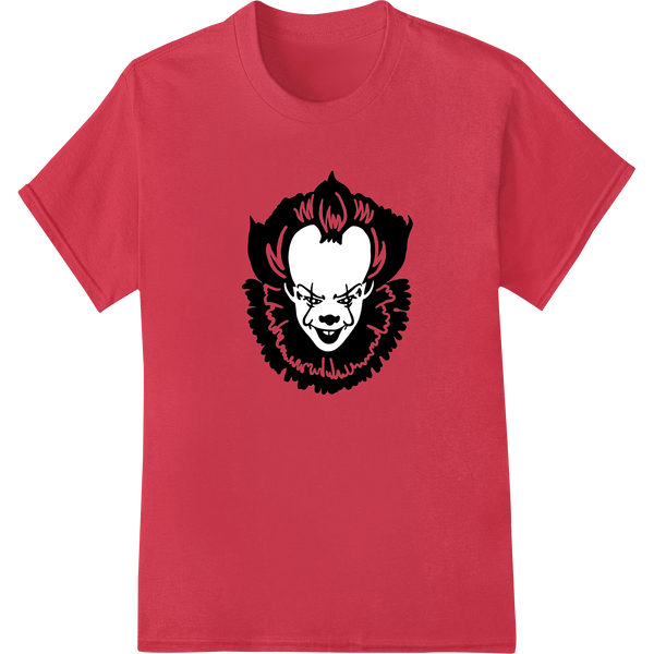 Haunting Pennywise Clown DTF Print for Spine-Chilling Style showcasing advanced custom apparel technology