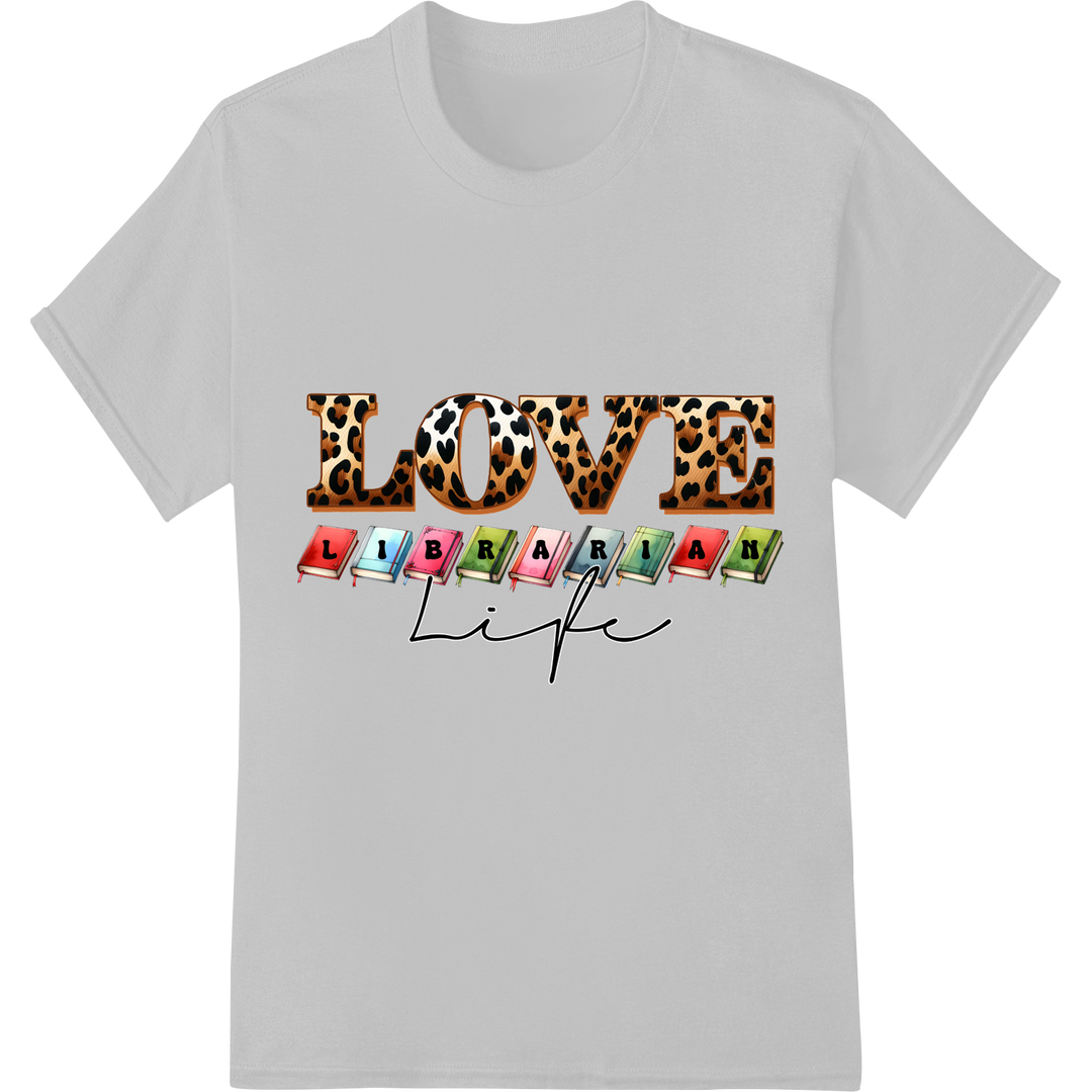 Show Your Love for Books with this Trendy Librarian Print on white shirt - SUPERDTF-DTF Prints-DTF Transfers-Custom DTF Prints