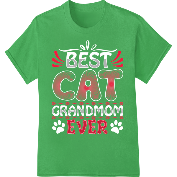 Best Cat GRANNIOMI Ever | Purrfect Mother's Day DTF Print on green shirt - SUPERDTF-DTF Prints-DTF Transfers-Custom DTF Prints