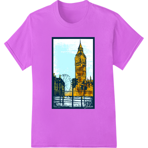 Iconic Big Ben London Illustration DTF Print Heat Transfer featuring professional custom merchandise