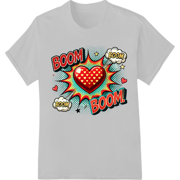 Bold Pop Art Heart DTF Print for Valentine's Day Style on white shirt - SUPERDTF-DTF Prints-DTF Transfers-Custom DTF Prints