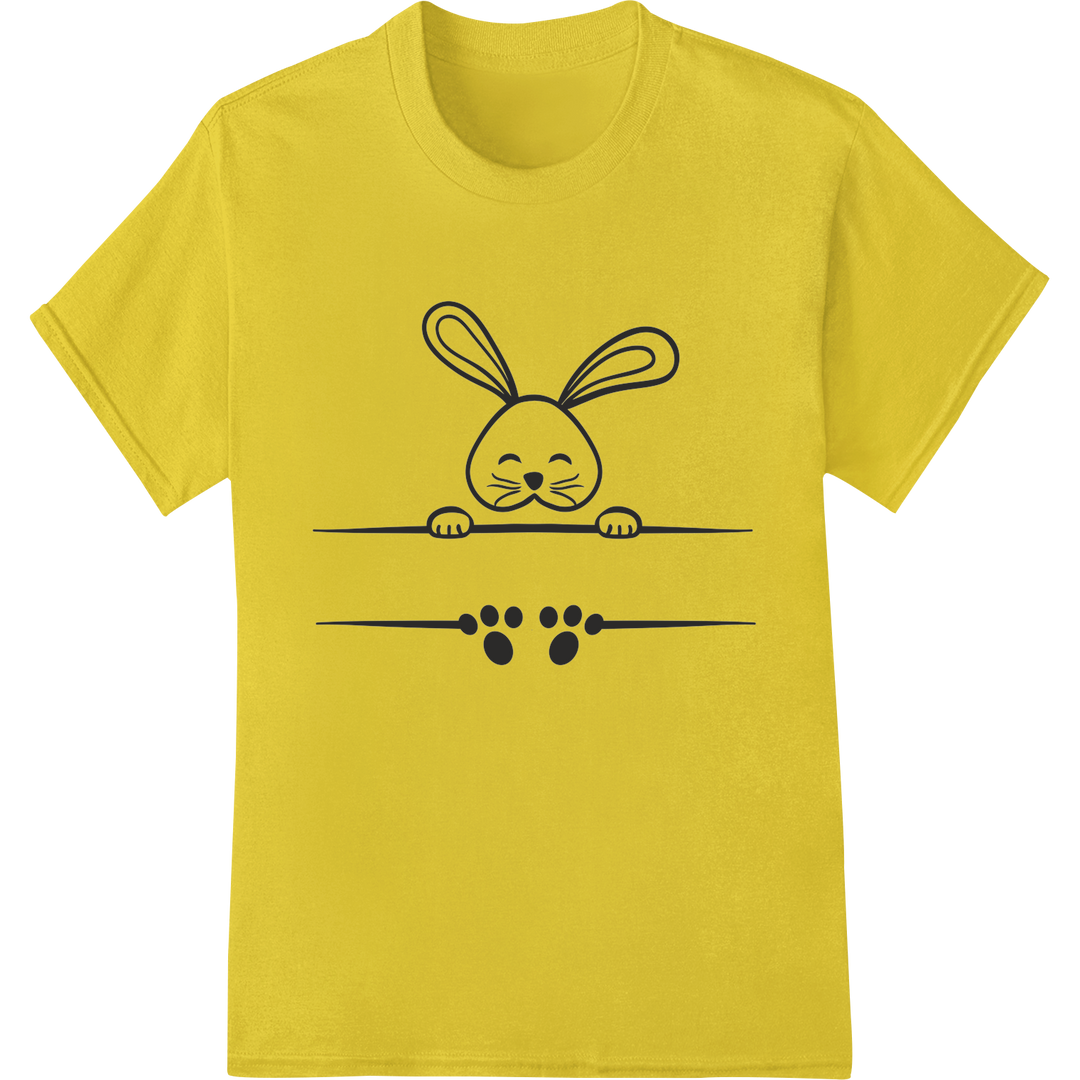 Playful Easter Bunny Silhouette DTF Print Heat Transfer on yellow shirt - SUPERDTF-DTF Prints-DTF Transfers-Custom DTF Prints