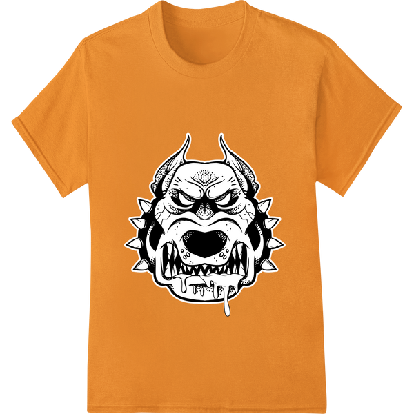 Fierce Gothic Dog Skull Illustration DTF Print Transfer enhanced with professional t shirt prints