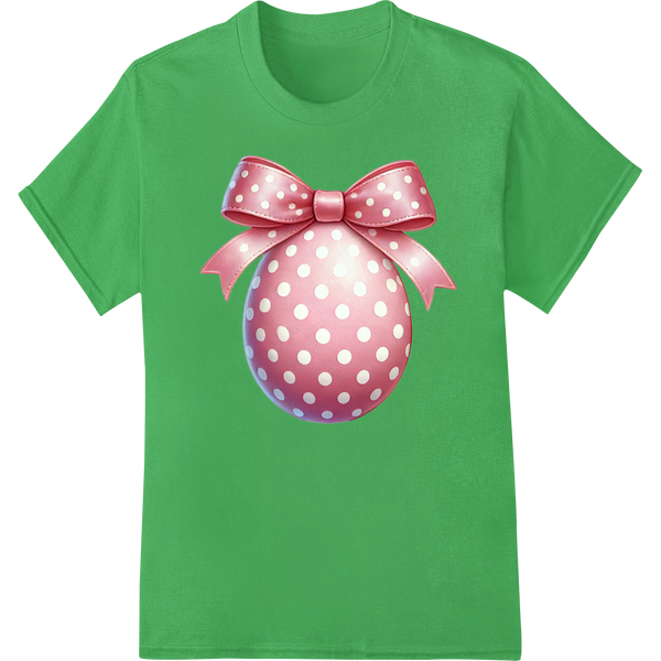 Charming Polka Dot Easter Egg DTF Print Transfer on green shirt - SUPERDTF-DTF Prints-DTF Transfers-Custom DTF Prints